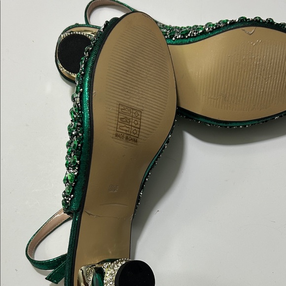 Green Embellished Women's Heels - Picture 7 of 17